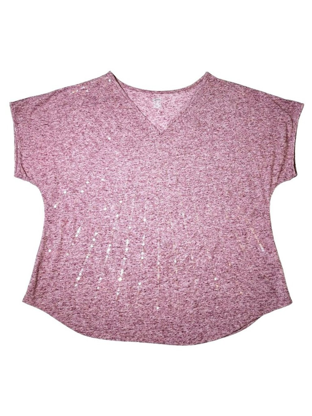 Women's a.n.a. A New Approach Heathered Red Pink Sequined Oversize Top Large